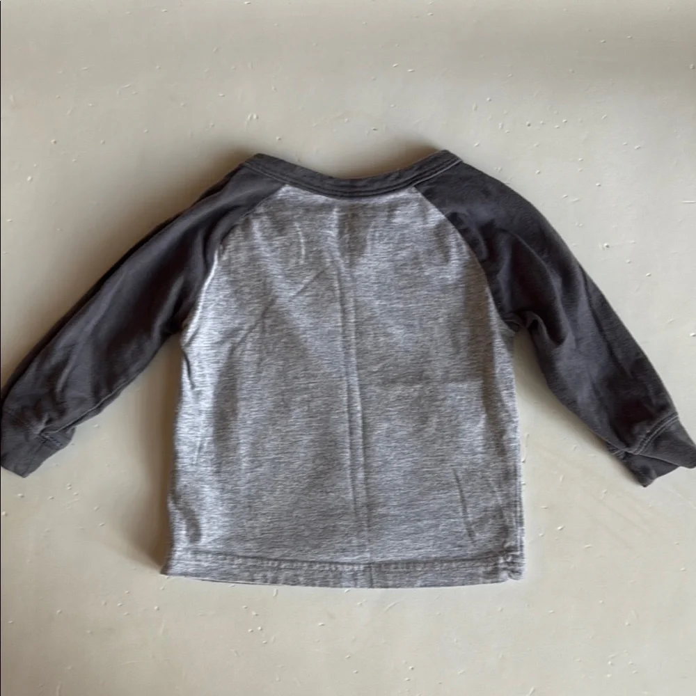 Carter’s Monster Graphic Long Sleeve Shirt - Gray and Red Boys 12 Months